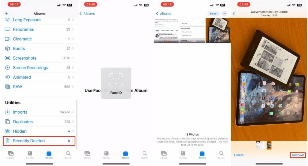 裕华苹果14维修分享 iPhone14 上恢复已删除的照片 