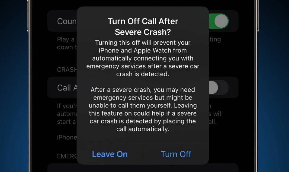 裕华苹果14维修分享 iPhone 14 和 Apple Watch 上关闭崩溃检测 