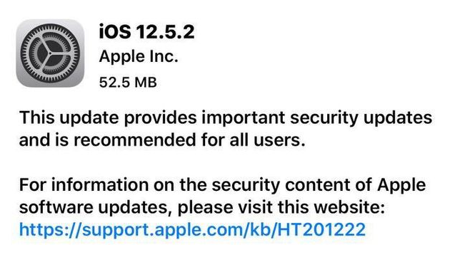 裕华苹果手机维修分享iOS12.5.2发布，建议所有老苹果用户安装 